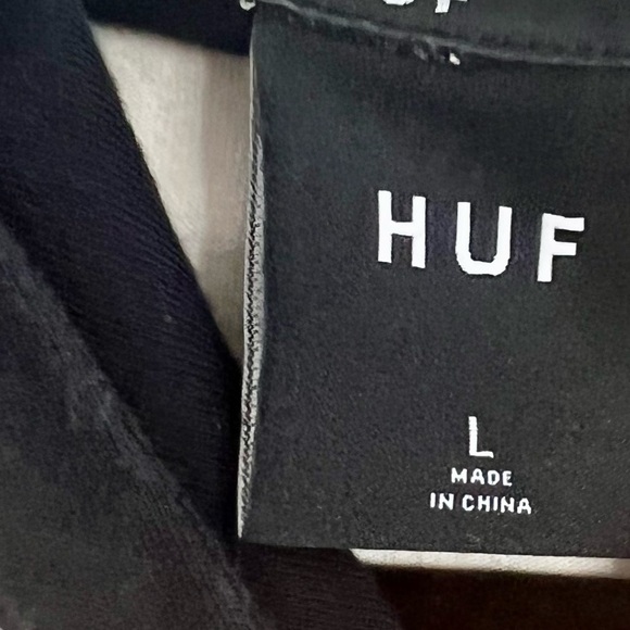 Huf black and white hooded long sleeve size large - Picture 10 of 11